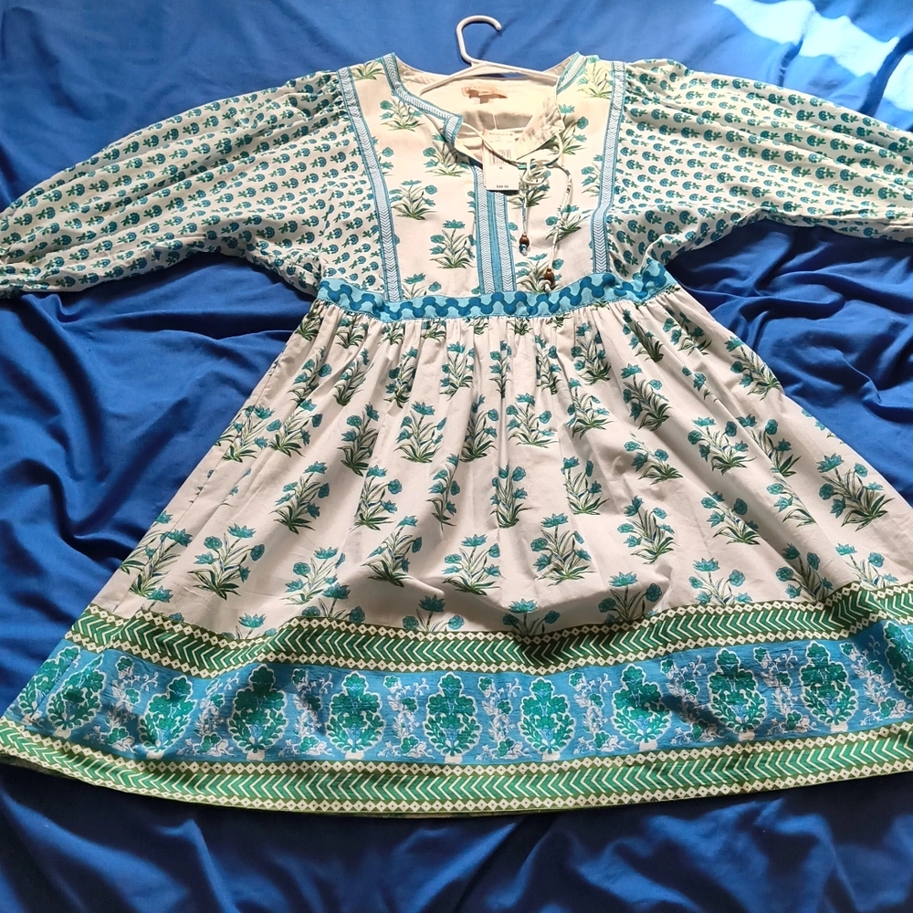Philosophy Blue and Cream Patterned Blouse